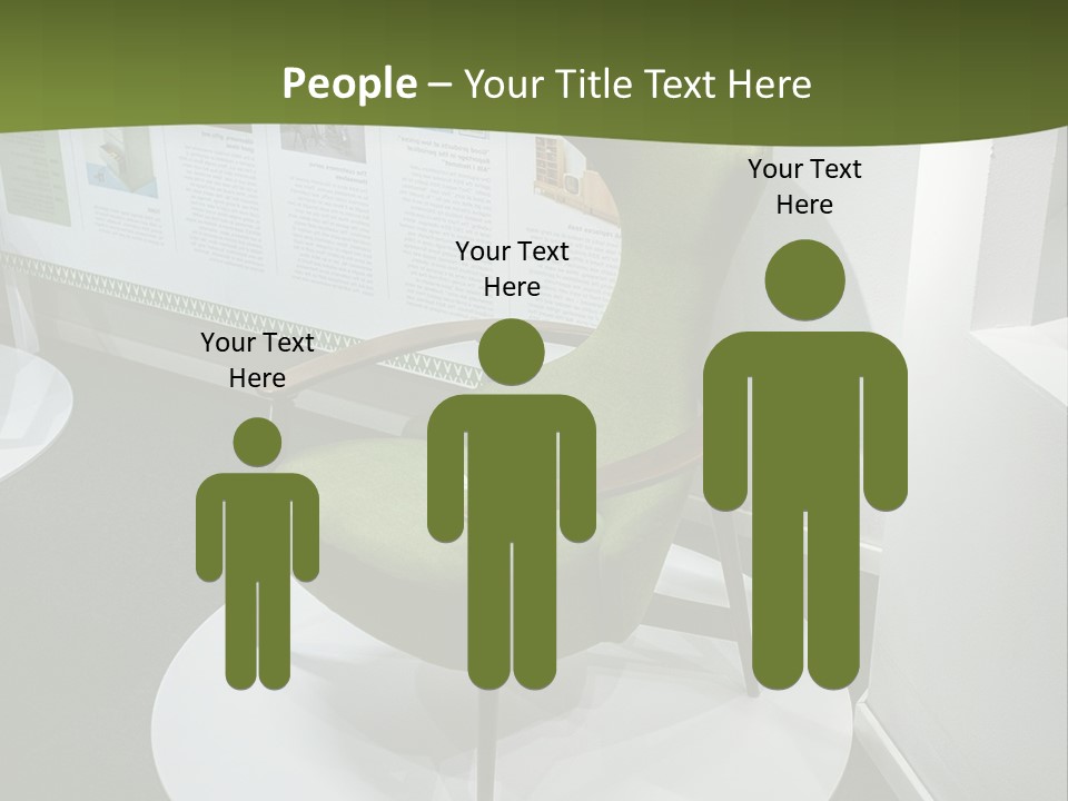 A Green Chair Sitting On Top Of A White Circle PowerPoint Template