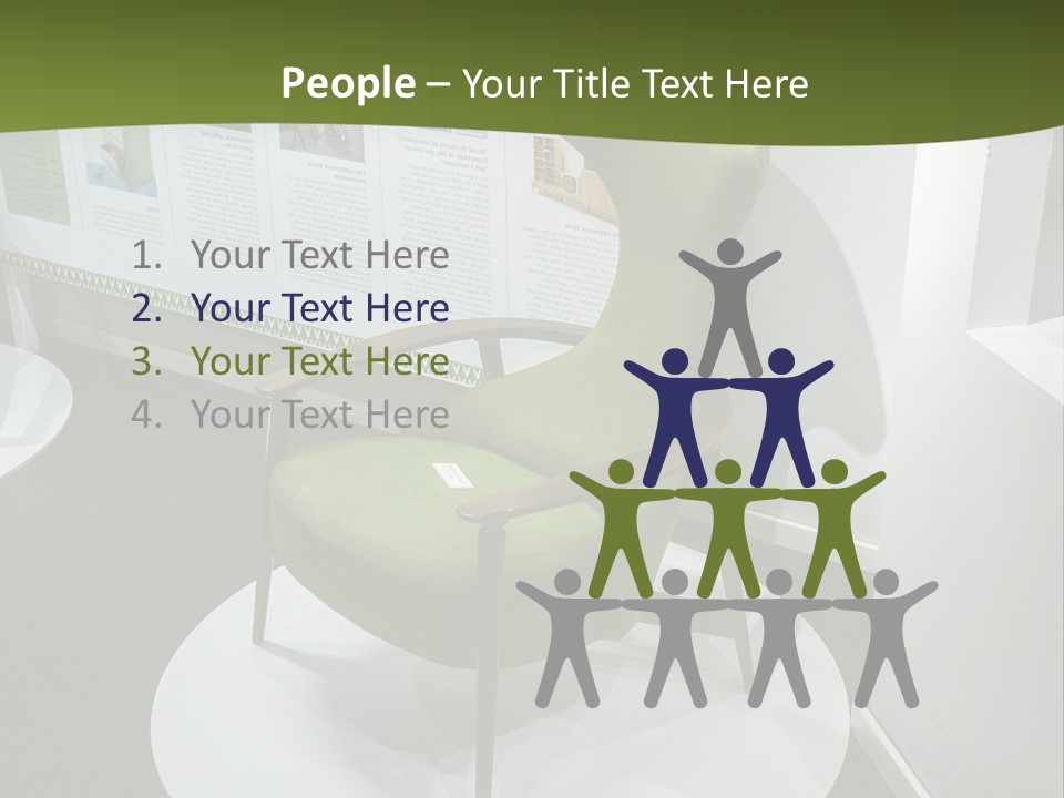 A Green Chair Sitting On Top Of A White Circle PowerPoint Template