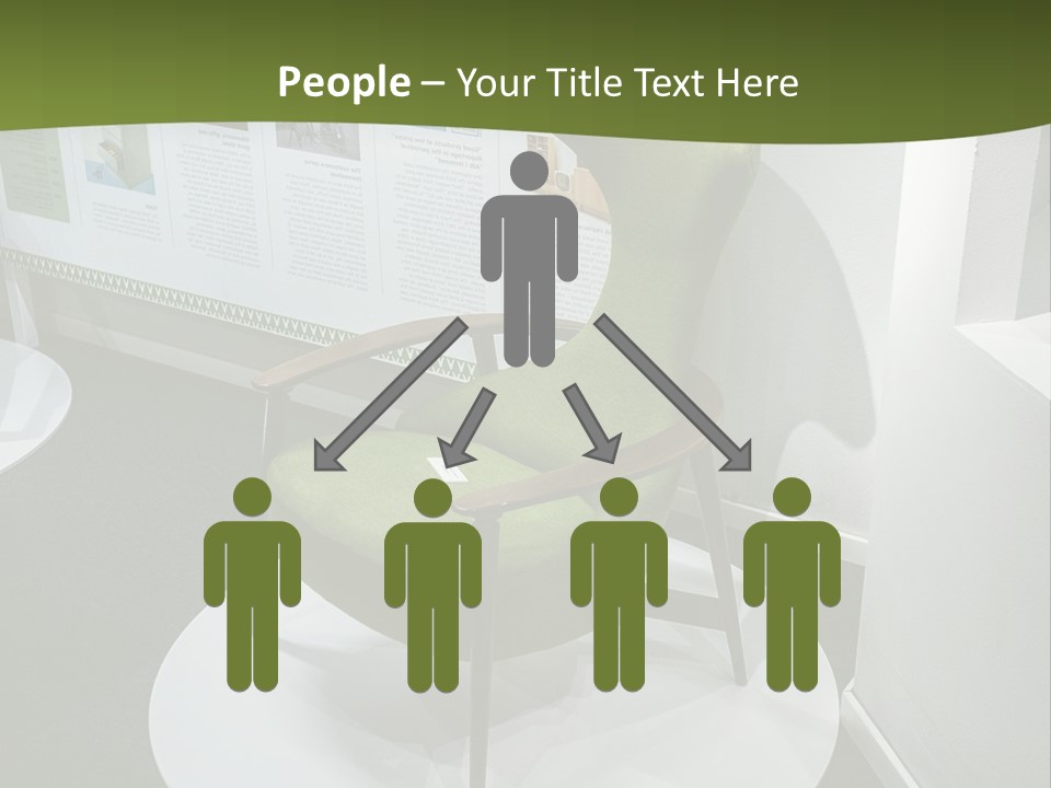 A Green Chair Sitting On Top Of A White Circle PowerPoint Template
