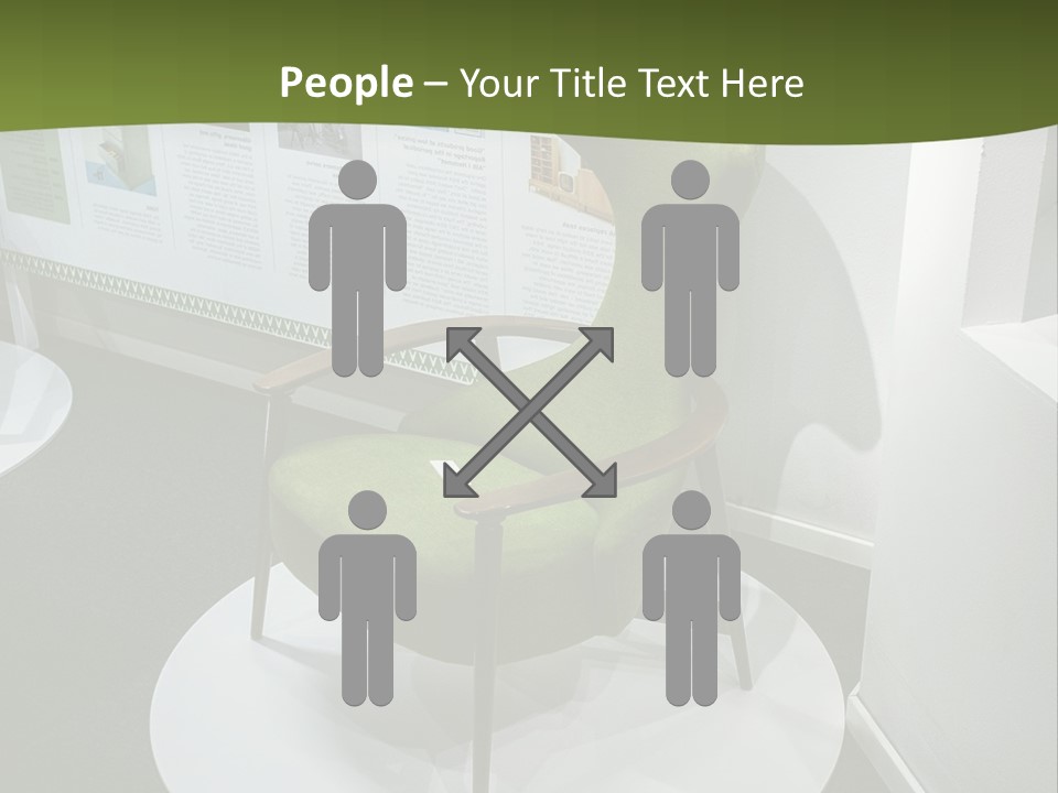 A Green Chair Sitting On Top Of A White Circle PowerPoint Template