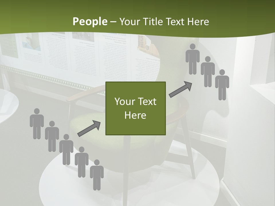 A Green Chair Sitting On Top Of A White Circle PowerPoint Template
