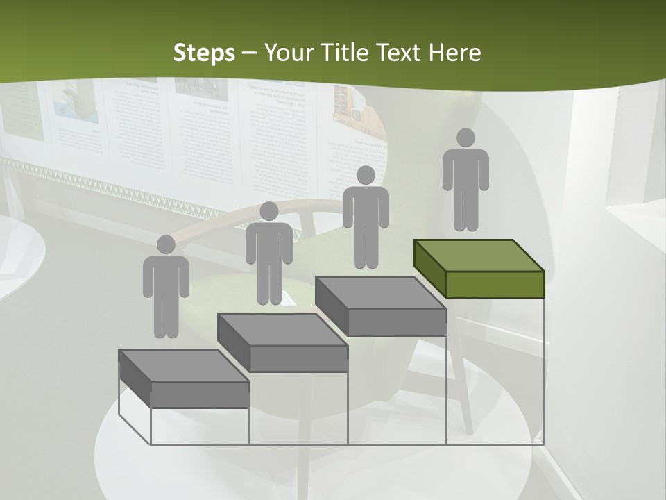 A Green Chair Sitting On Top Of A White Circle PowerPoint Template