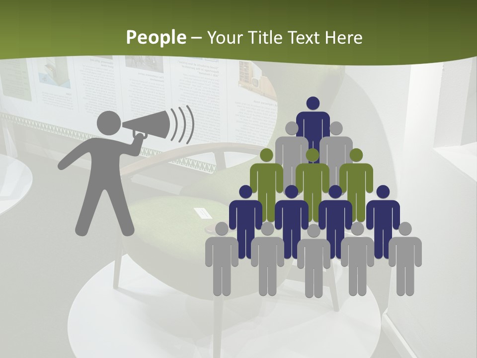 A Green Chair Sitting On Top Of A White Circle PowerPoint Template