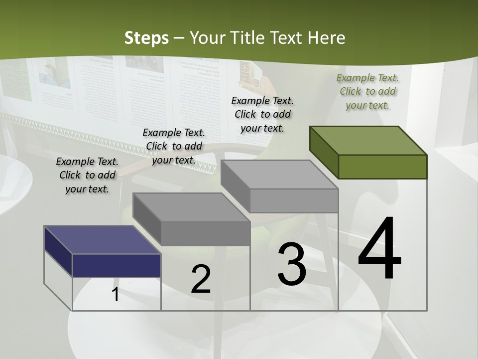 A Green Chair Sitting On Top Of A White Circle PowerPoint Template