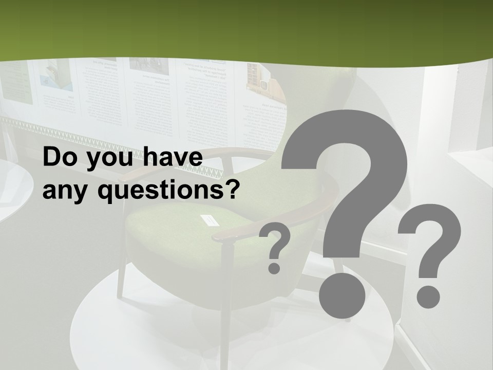 A Green Chair Sitting On Top Of A White Circle PowerPoint Template