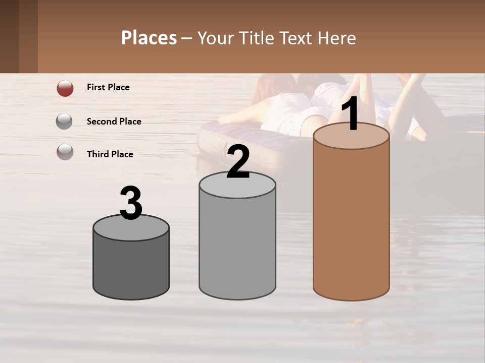 Two People Are Floating On A Raft In The Water PowerPoint Template