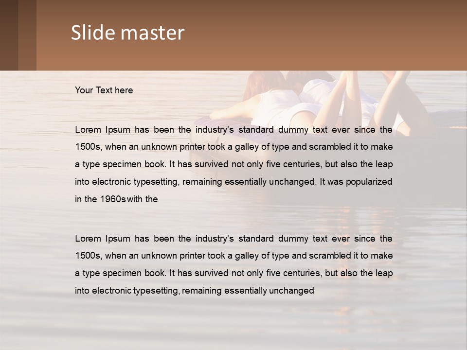 Two People Are Floating On A Raft In The Water PowerPoint Template