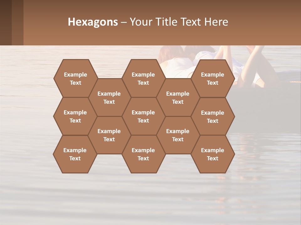 Two People Are Floating On A Raft In The Water PowerPoint Template