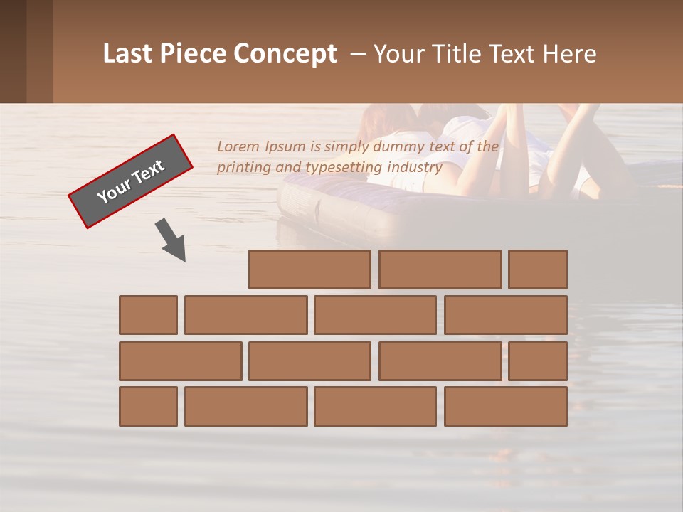 Two People Are Floating On A Raft In The Water PowerPoint Template