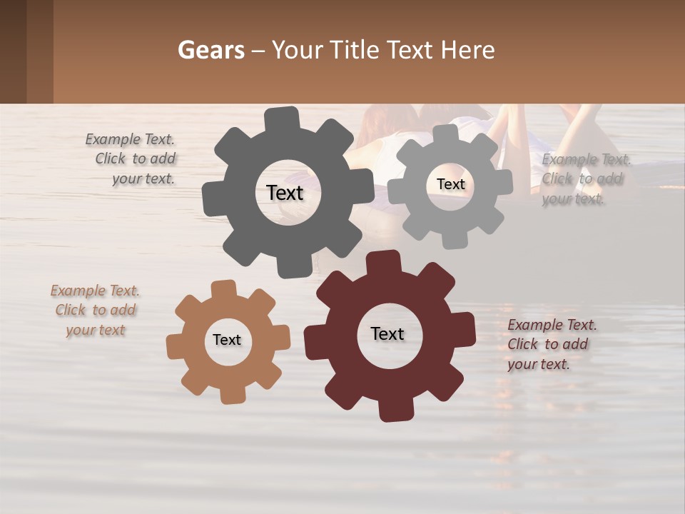 Two People Are Floating On A Raft In The Water PowerPoint Template