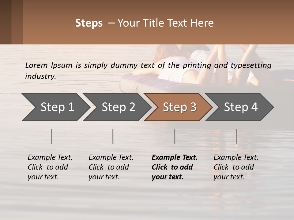 Two People Are Floating On A Raft In The Water PowerPoint Template