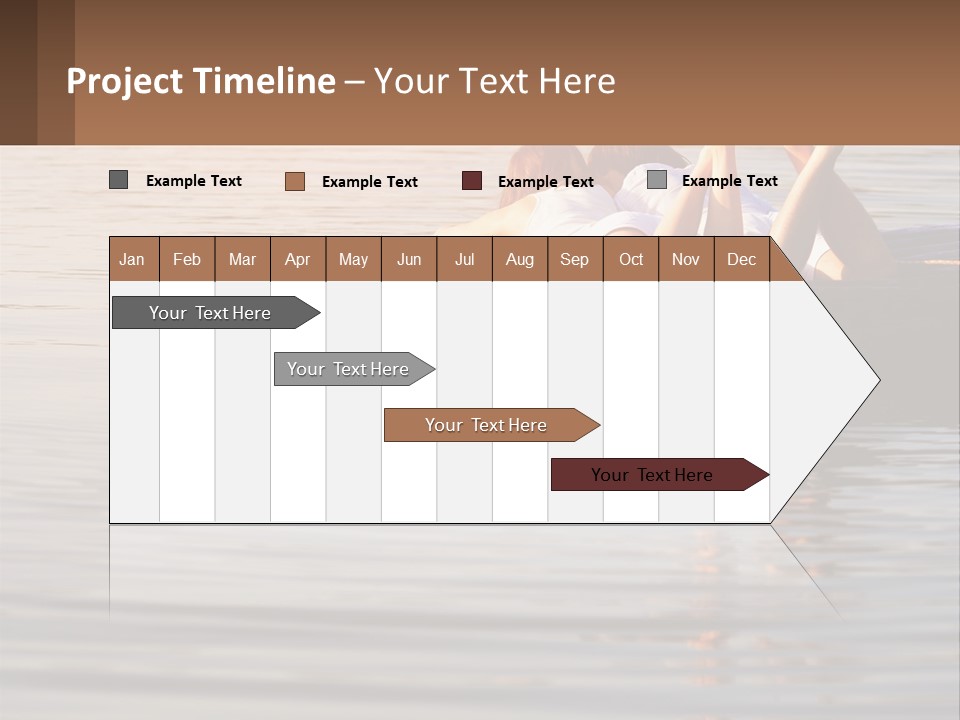 Two People Are Floating On A Raft In The Water PowerPoint Template