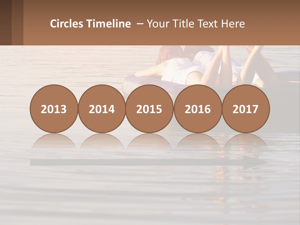 Two People Are Floating On A Raft In The Water PowerPoint Template