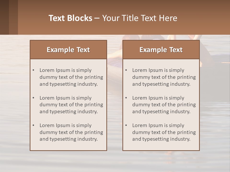 Two People Are Floating On A Raft In The Water PowerPoint Template