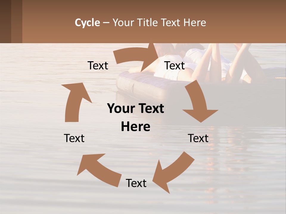 Two People Are Floating On A Raft In The Water PowerPoint Template