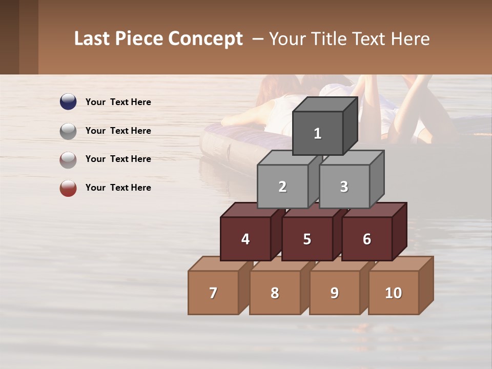 Two People Are Floating On A Raft In The Water PowerPoint Template