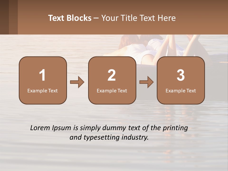 Two People Are Floating On A Raft In The Water PowerPoint Template