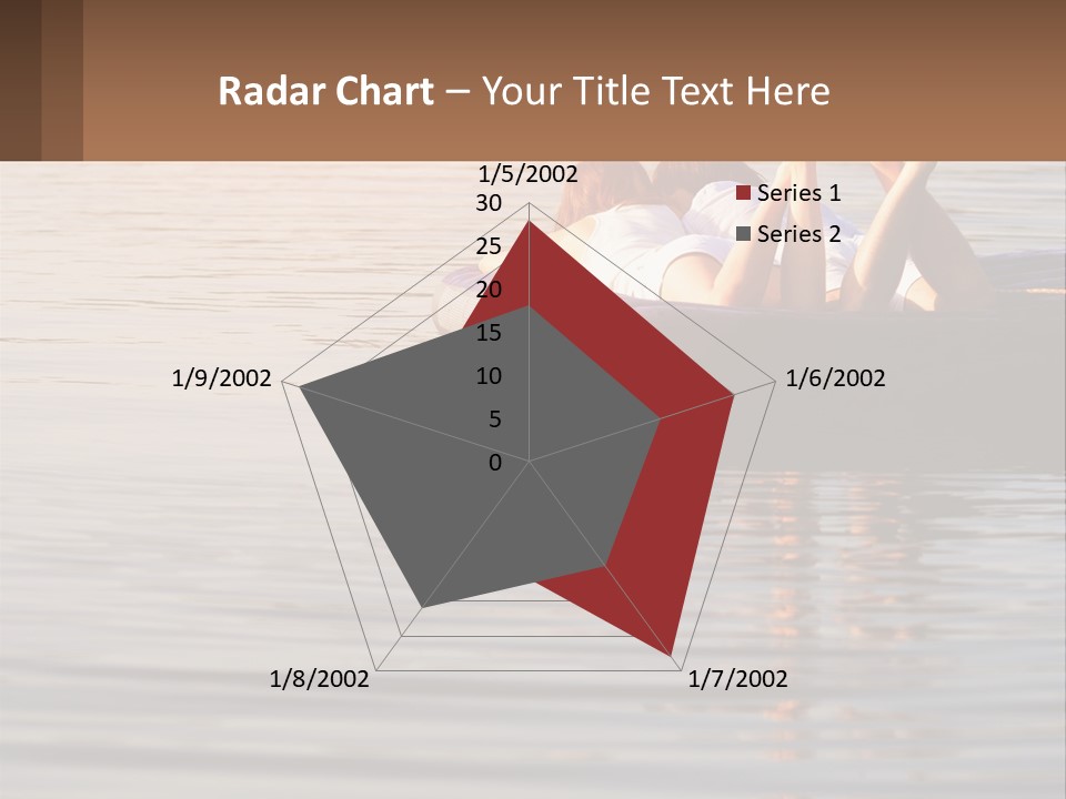 Two People Are Floating On A Raft In The Water PowerPoint Template