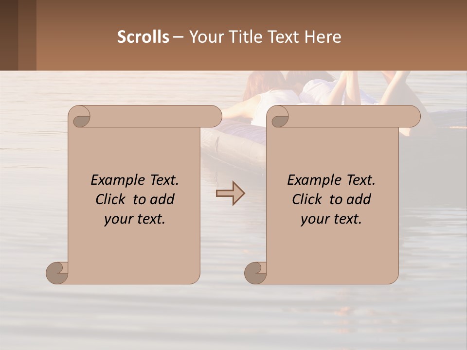 Two People Are Floating On A Raft In The Water PowerPoint Template