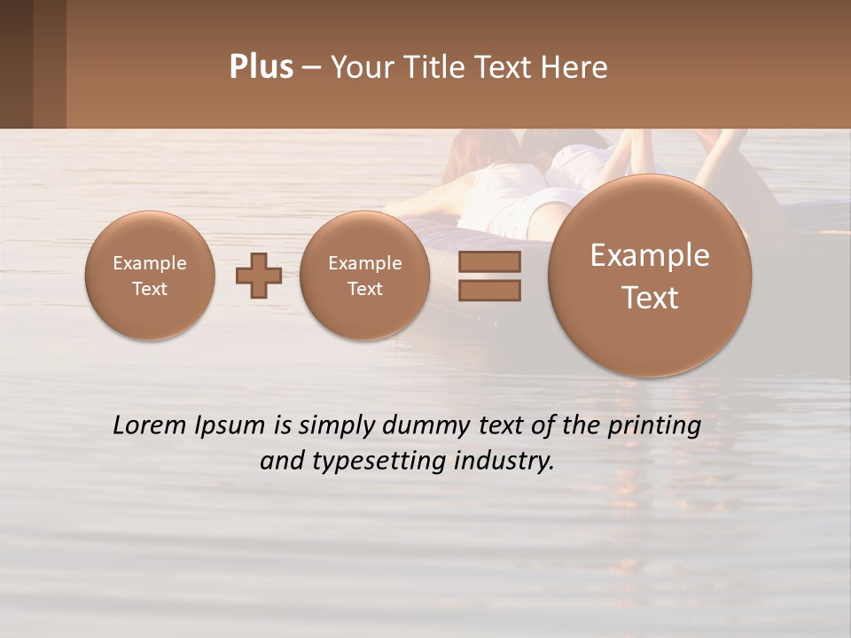 Two People Are Floating On A Raft In The Water PowerPoint Template