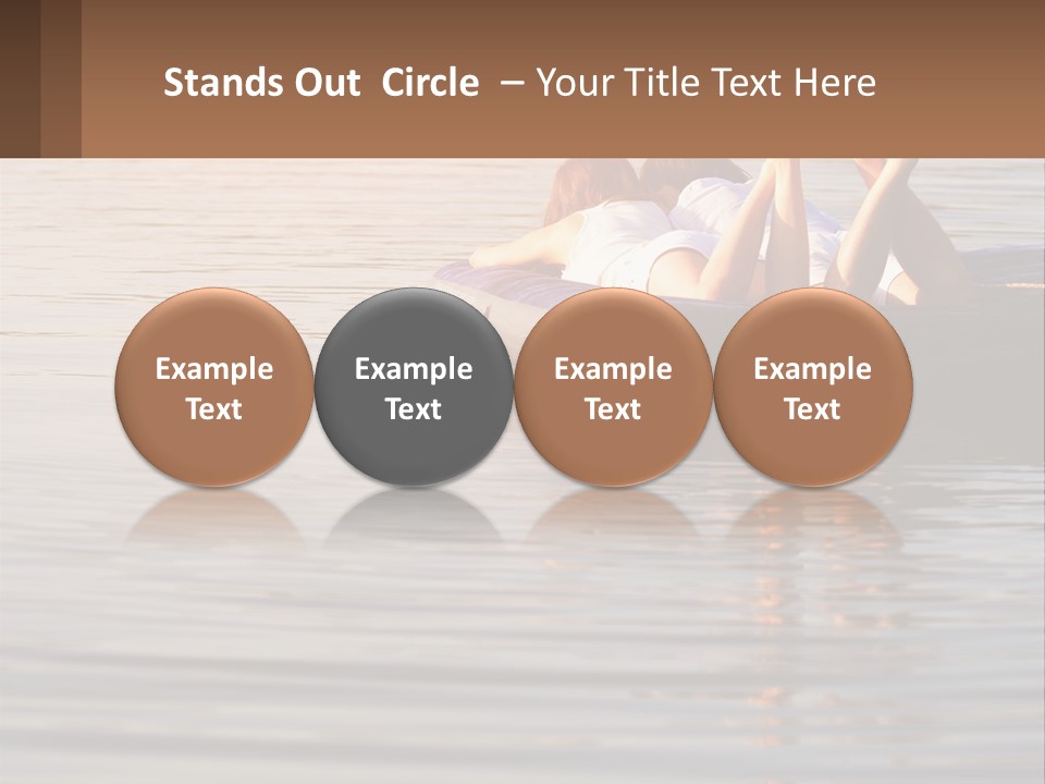 Two People Are Floating On A Raft In The Water PowerPoint Template