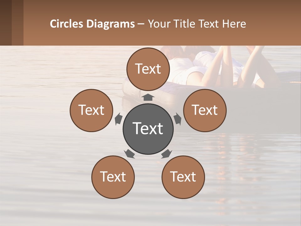 Two People Are Floating On A Raft In The Water PowerPoint Template