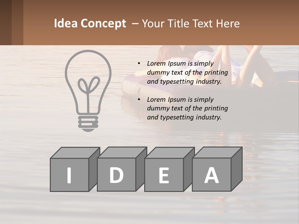 Two People Are Floating On A Raft In The Water PowerPoint Template