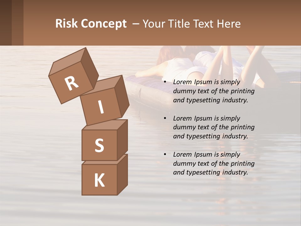 Two People Are Floating On A Raft In The Water PowerPoint Template