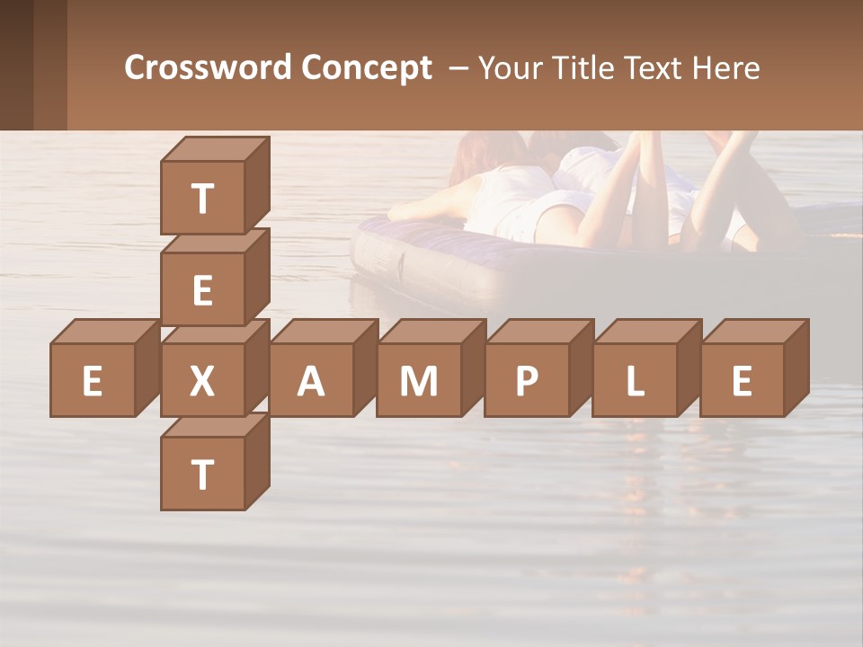 Two People Are Floating On A Raft In The Water PowerPoint Template