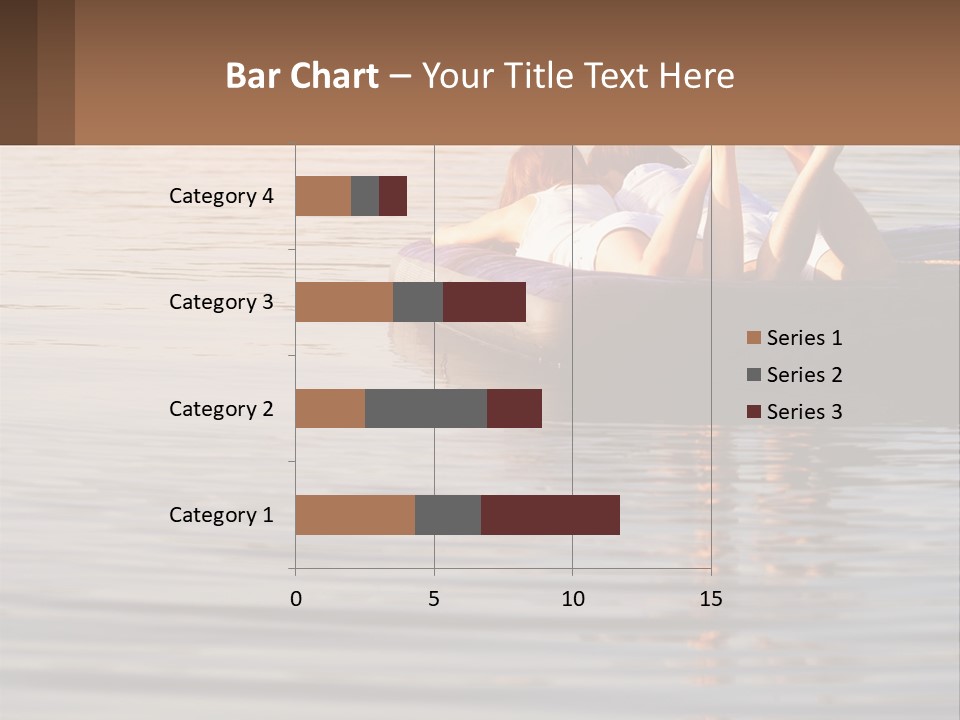 Two People Are Floating On A Raft In The Water PowerPoint Template