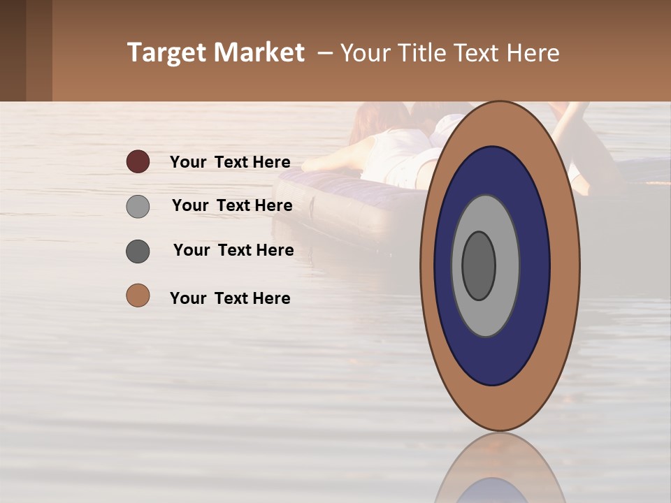 Two People Are Floating On A Raft In The Water PowerPoint Template