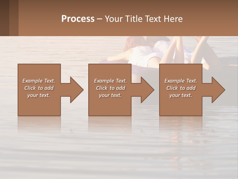 Two People Are Floating On A Raft In The Water PowerPoint Template