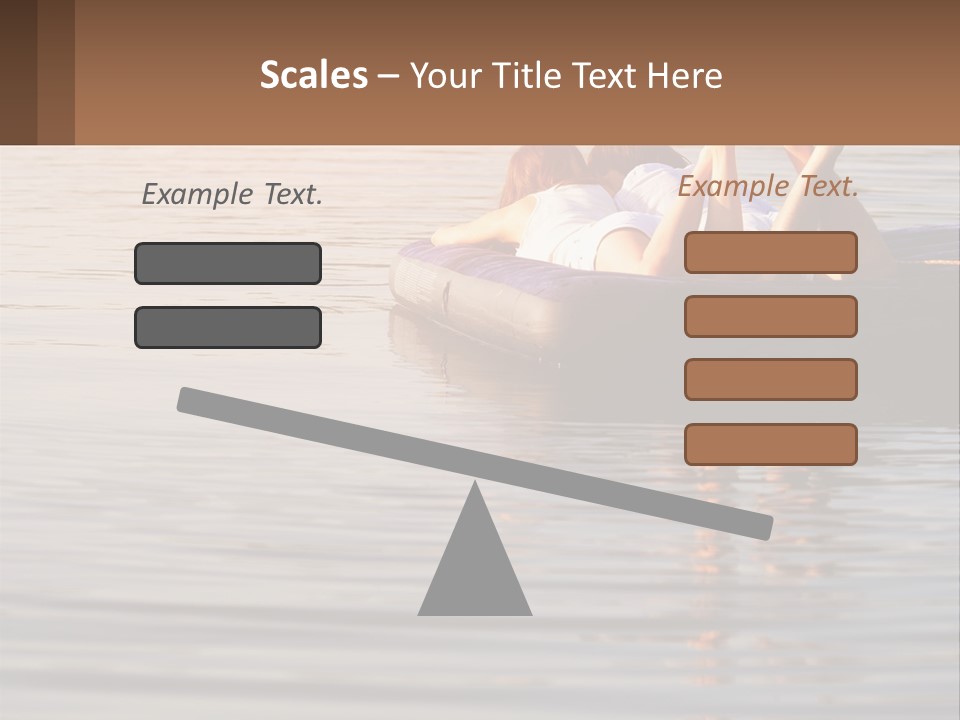 Two People Are Floating On A Raft In The Water PowerPoint Template