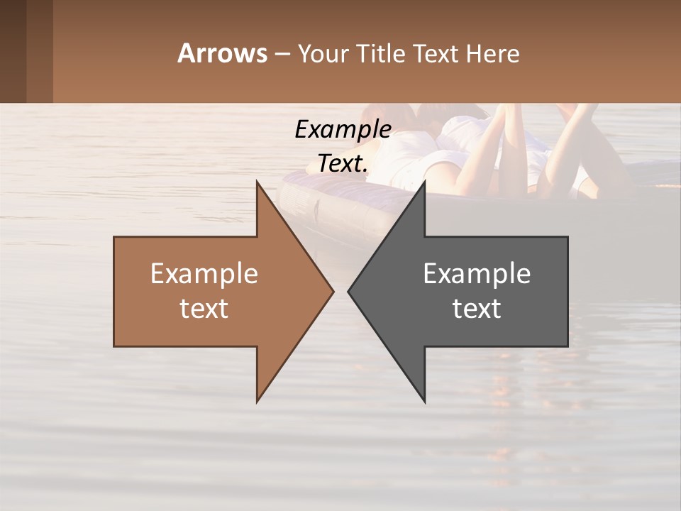 Two People Are Floating On A Raft In The Water PowerPoint Template