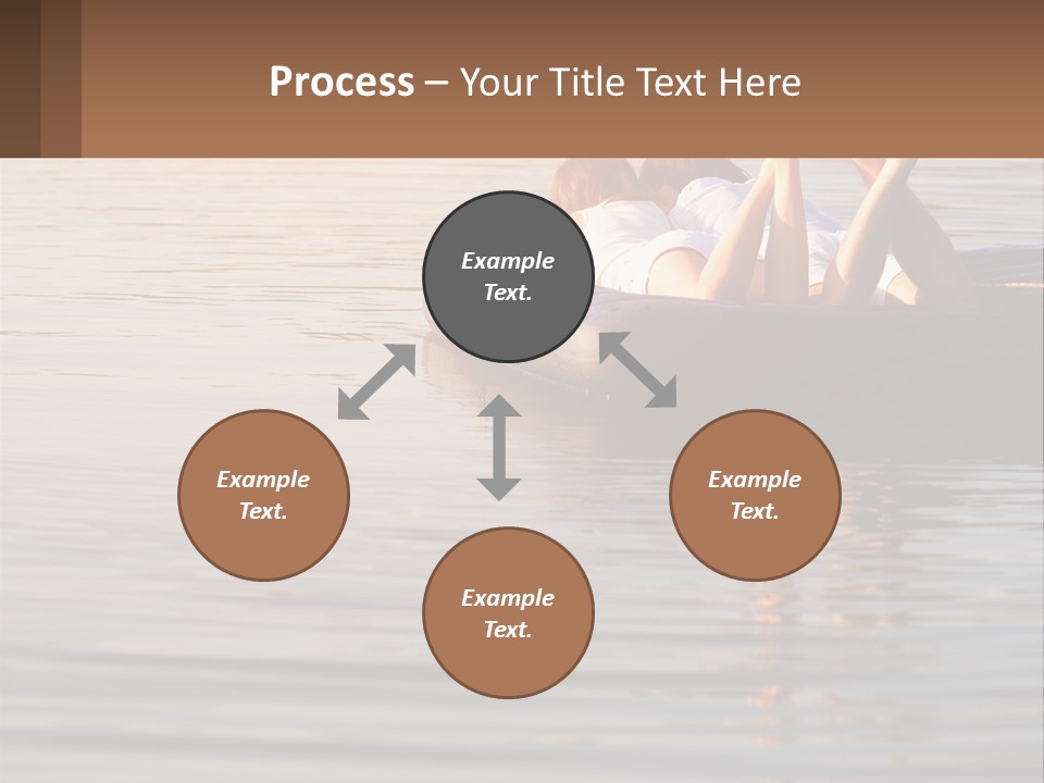 Two People Are Floating On A Raft In The Water PowerPoint Template