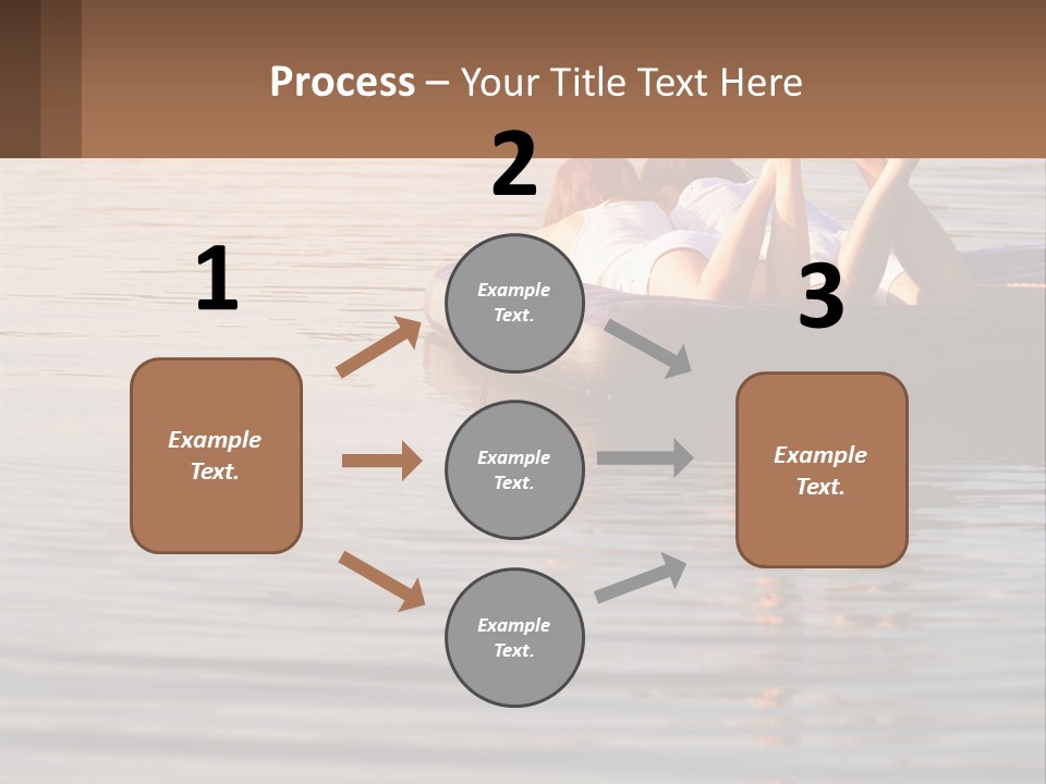 Two People Are Floating On A Raft In The Water PowerPoint Template