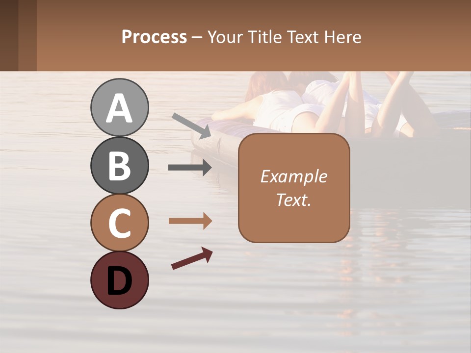 Two People Are Floating On A Raft In The Water PowerPoint Template