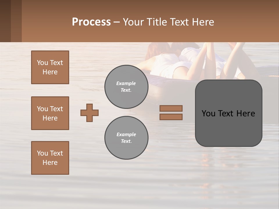 Two People Are Floating On A Raft In The Water PowerPoint Template