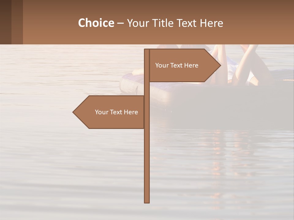 Two People Are Floating On A Raft In The Water PowerPoint Template