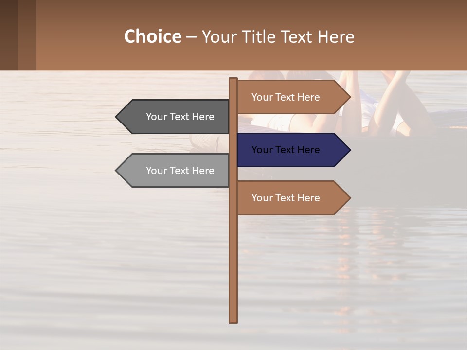 Two People Are Floating On A Raft In The Water PowerPoint Template