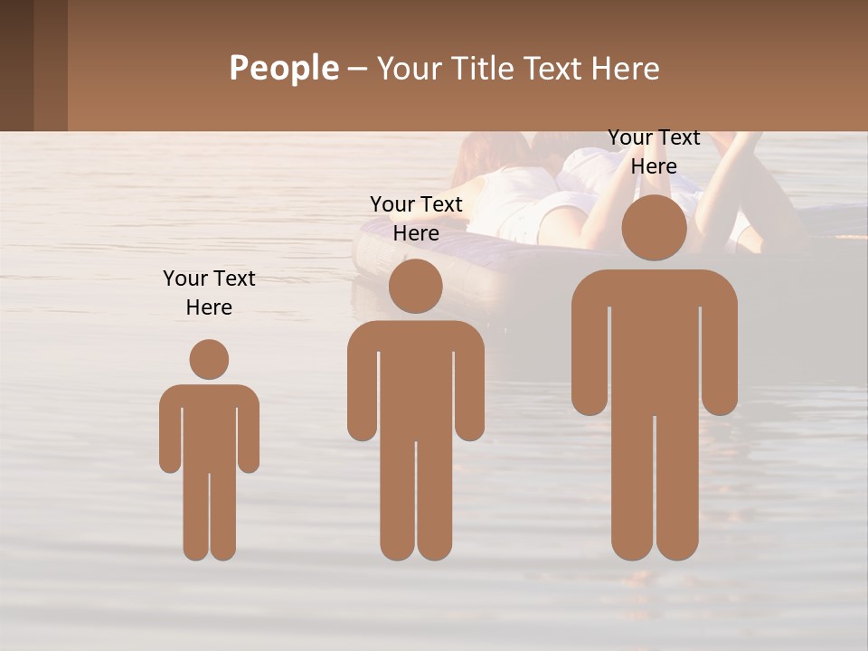 Two People Are Floating On A Raft In The Water PowerPoint Template
