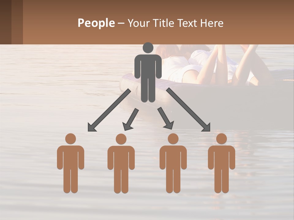 Two People Are Floating On A Raft In The Water PowerPoint Template
