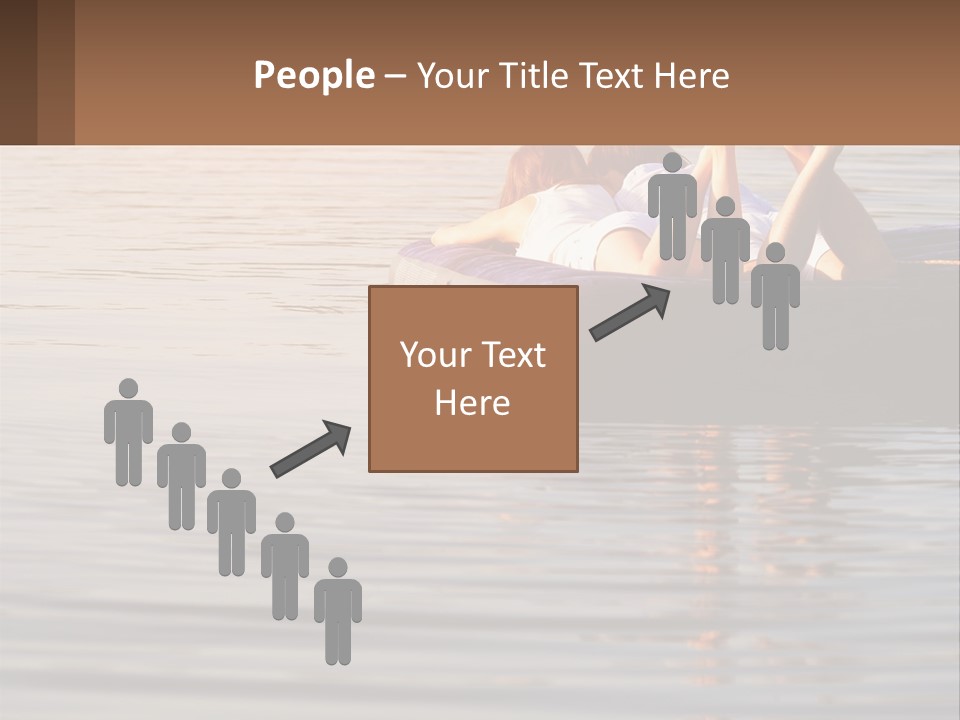 Two People Are Floating On A Raft In The Water PowerPoint Template