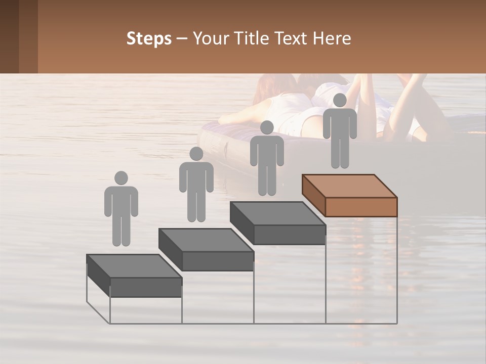 Two People Are Floating On A Raft In The Water PowerPoint Template