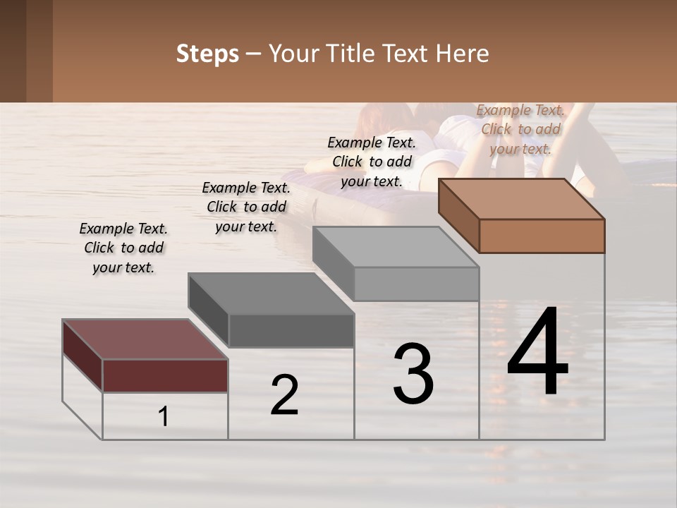 Two People Are Floating On A Raft In The Water PowerPoint Template