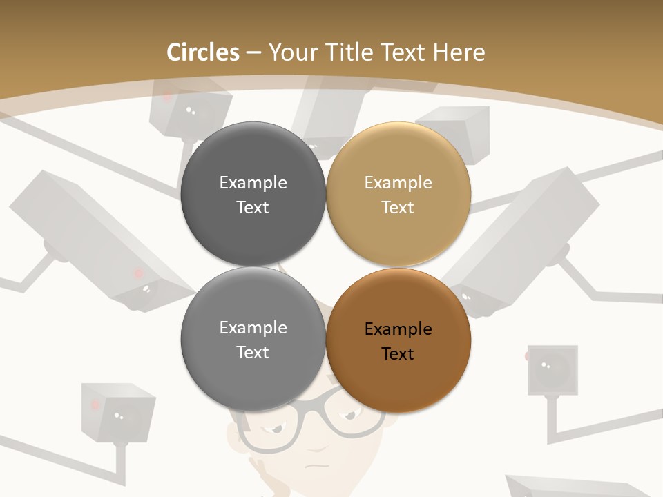 A Man Sitting At A Table With A Tablet PowerPoint Template