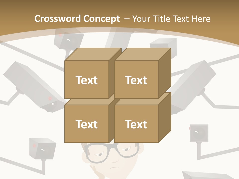A Man Sitting At A Table With A Tablet PowerPoint Template