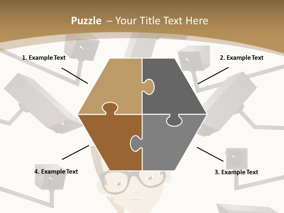 A Man Sitting At A Table With A Tablet PowerPoint Template