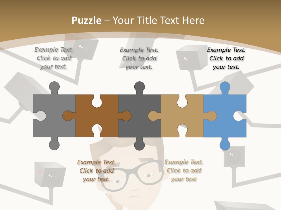A Man Sitting At A Table With A Tablet PowerPoint Template