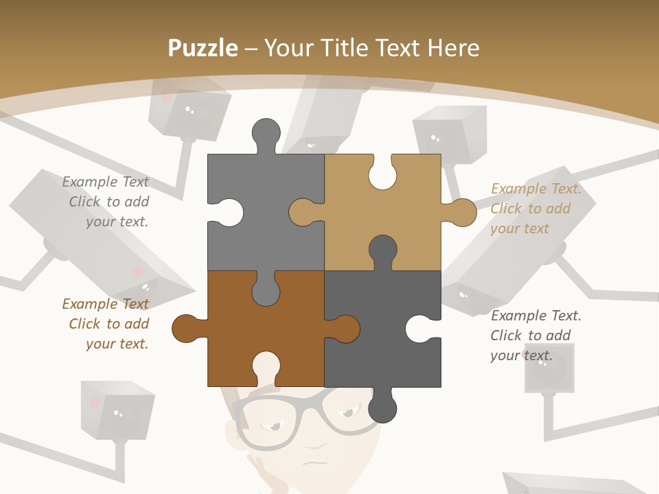 A Man Sitting At A Table With A Tablet PowerPoint Template